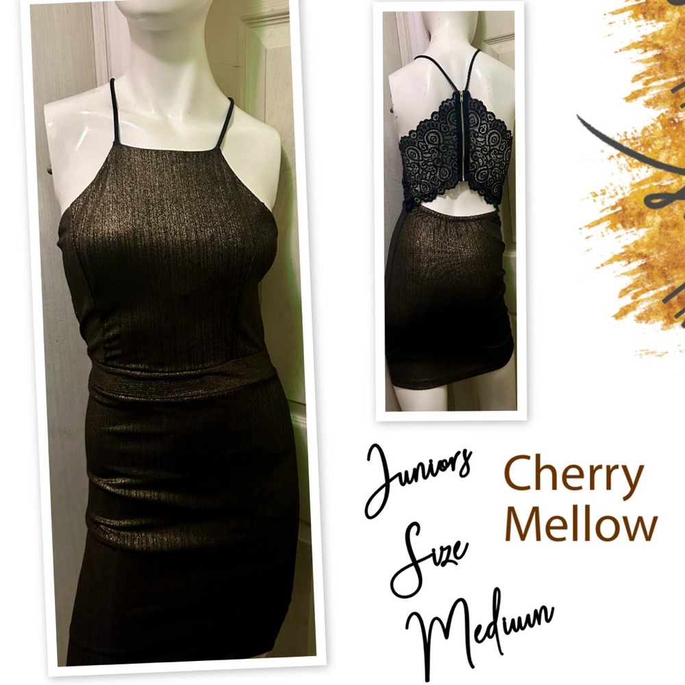 Cherry Mellow Black Mini Dress